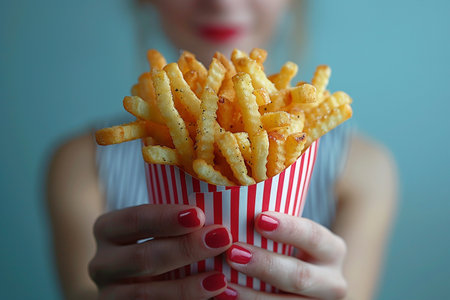Product photo of french fries, studio light, photorealistic, hyperrealistic. High quality photo....