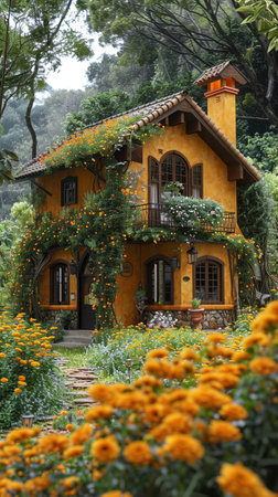 traditional rural village house, AI Generative.の写真素材