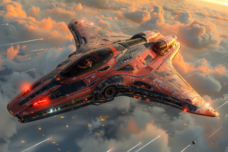 Futuristic Flying car on a futuristic city background, urban electric transport. AI Generative.
