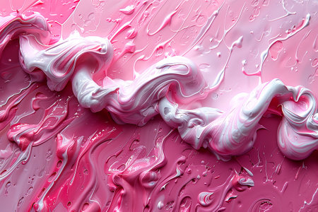 Background, acrylic texture, mixing of white paint pink. AI Generative.の写真素材