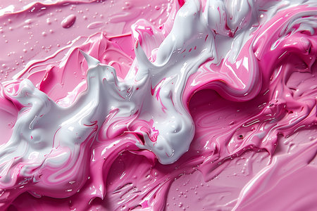 Background, acrylic texture, mixing of white paint pink. AI Generative.