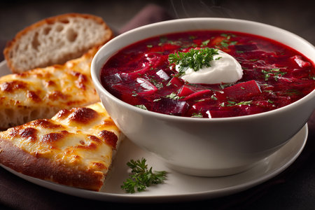 Borch, traditional Ukrainian food.