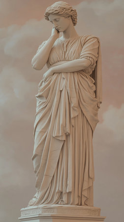 Roman woman marble statue. AI Generative.の写真素材