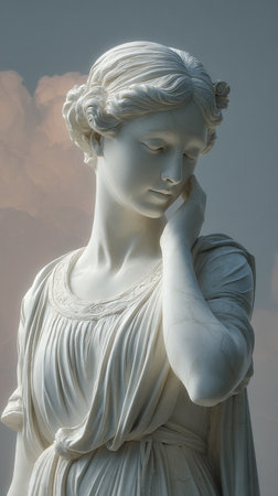 Roman woman marble statue. AI Generative.の写真素材