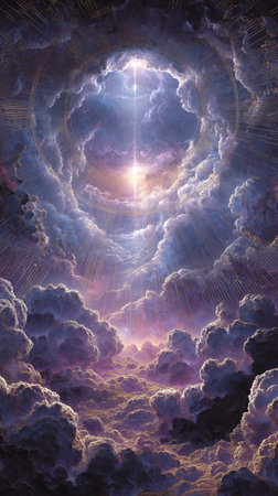 Abstract purple cosmic background, chakra concept. AI Generative.の写真素材