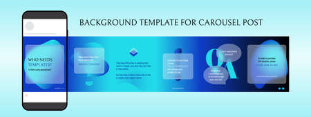Background for carousel post in glass morphism styleのイラスト素材