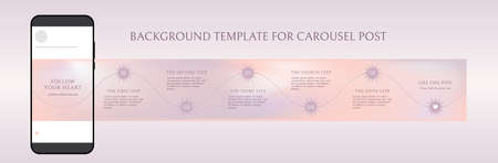 Editable template for carousel post in social network