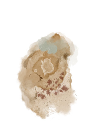 Watercolor art with abstract earthy tones and brush strokes for a modern organic aestheticの写真素材
