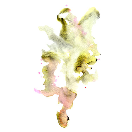 Abstract unusual tree magic forest watercolor blots and splashes silhouette blotの写真素材