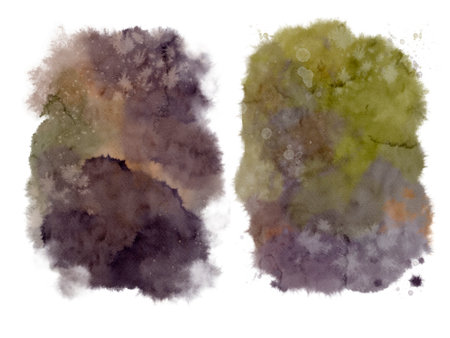 Beautiful Abstract Watercolor Textures in Earthy and Natural Tones for Creative Projectsの写真素材