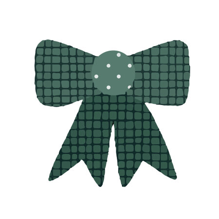 A Stylish Green Polka Dot Bow Illustration Perfect for Various Creative Purposes and Celebrationsのイラスト素材