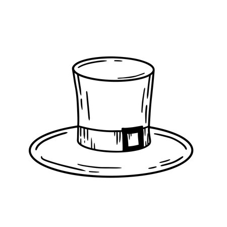 A beautifully crafted illustration of a classic top hat featuring a stylish buckle designのイラスト素材
