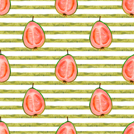 The delightful Pattern featured on a vibrant, Striped Background design is stunningの写真素材