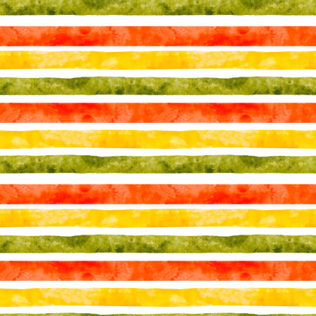 A Colorful Watercolor Stripes Pattern Ideal for Creative Projects and Applicationsの写真素材
