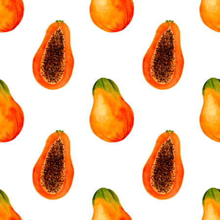A Vibrant Papaya Pattern Designed Specifically for Fresh and Inviting Food Designの写真素材
