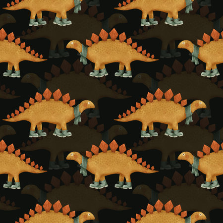 A Fun and Playful Stegosaurus Pattern Design Specifically Crafted for Kidsの写真素材