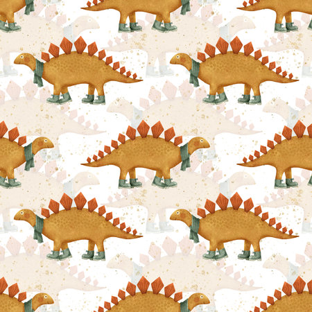 A Fun and Playful Stegosaurus Pattern Design Specifically Crafted for Kidsの写真素材