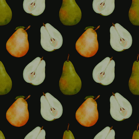 Subtle Organic Watercolor Print Featuring Pearsの写真素材