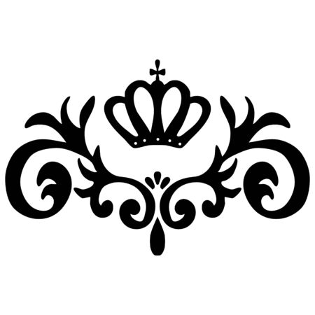 Elegant floral monograms and decorative elements. Design templates for invitations, labels. Wedding monograms. Calligraphic elegant ornament.のイラスト素材