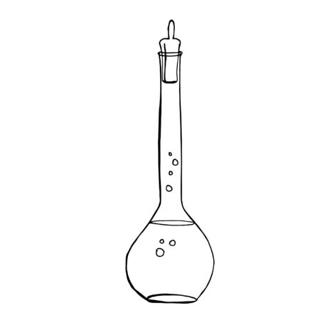 Potion, medicine, elixir, extracts, essential oil, medicine bottle illustration, drawing, engraving, ink line vector Antique vintage liquid filled bottlesのイラスト素材