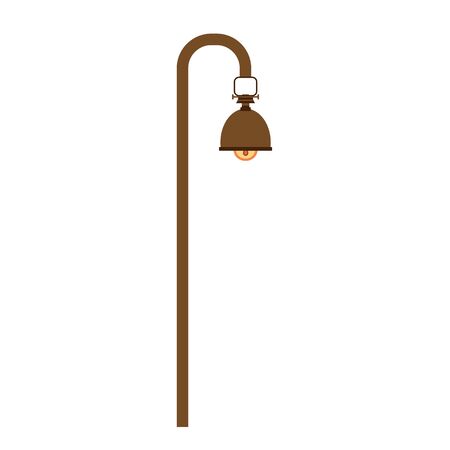 Street lamp on a white background. Modern and antique street lamp. Element for landscape construction. Vector illustration for any design. For flyers, stickersのイラスト素材