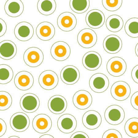 Seamless summer background with green and yellow circles. Textile print for wallpaper design, wrapping paper, stationery design. colorful pastel colors. Summer background design.のイラスト素材