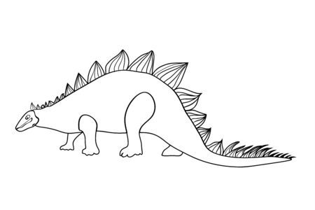 Triceratops. A series of prehistoric dinosaurs. Fossil animals in contour style. Coloring book for children and adults. Art therapy. design for wallpaper. Vector illustration on a white background.のイラスト素材