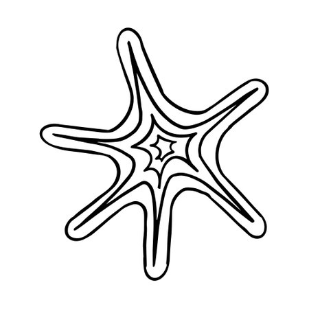 Sea star. Coloring book for children and adults. Beautiful drawings with patterns and small details. For anti-stress and children s coloring, emblems or tattoos.のイラスト素材