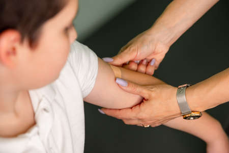 Vaccination and covid prevention. Injecting COVID-19. Vaccinations for children, immunization,...
