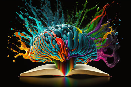 Education learning concept with opening book or textbook. Knowledge, learning and education concept. The concept of modern education. Education and online class concept. Generative aiの写真素材