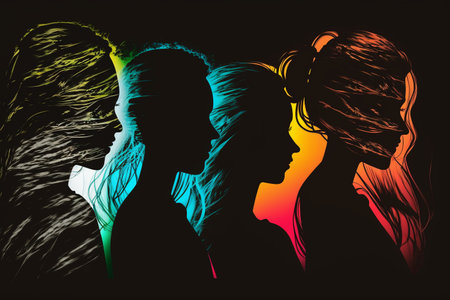 The concept of women, femininity, diversity, independence and equality. Women different...