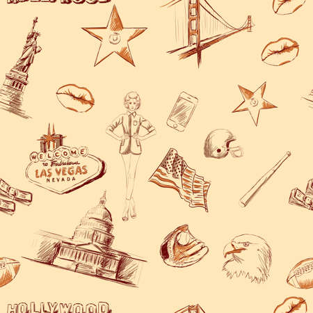 seamless texture America USA Journeyのイラスト素材
