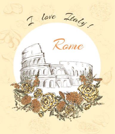 Greeting card welcome to Italy vectorのイラスト素材