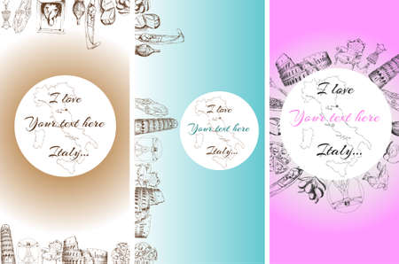 Greeting card welcome to Italy vectorのイラスト素材