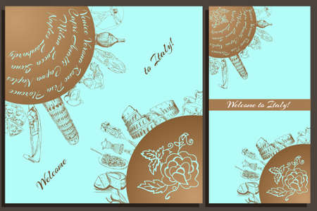 Greeting card welcome to Italy vectorのイラスト素材