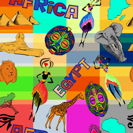 African art brochure flyer design vector template.のイラスト素材