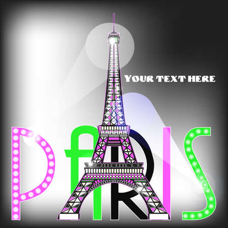 postcard of the city of Parisのイラスト素材