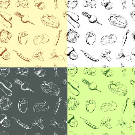 Food and beverages seamless background, vector, elements easy to use separately as icons.のイラスト素材
