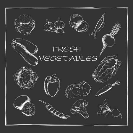 fruits and vegetables animated stroke hand, vectorのイラスト素材