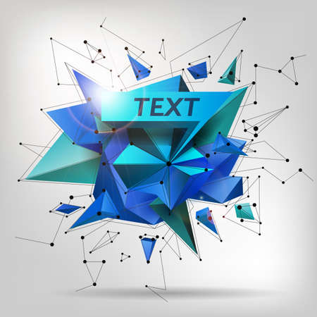 3D abstract grid background with triangle, line and shape layout design for Your businessのイラスト素材