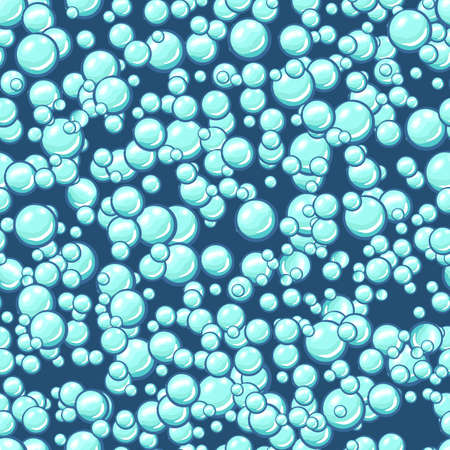 Seamless pattern with soap bubbles on a blue backgroundのイラスト素材