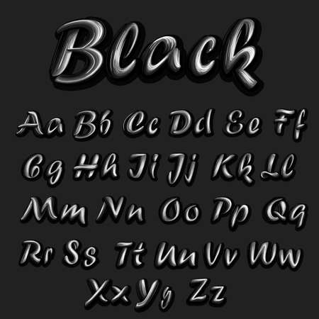 Black Paint alphabet vector illustration.のイラスト素材