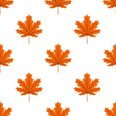 Autumn seamless leaf fall pattern with maple colorful leaves. Design for fall season posters, wrapping papers and holidays decorations. Vector illustrationのイラスト素材