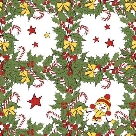 Christmas snowman card. Merry christmas icon set. Vector festive illustration. Leaf nature icon vector. Vector banner. Vector vintage illustration. Winter season illustration. Xmas holiday.のイラスト素材