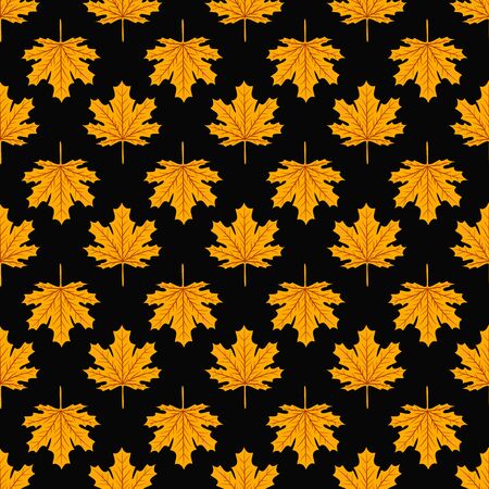 Autumn seamless leaf fall pattern with maple colorful leaves. Design for fall season posters, wrapping papers and holidays decorations. Vector illustrationのイラスト素材