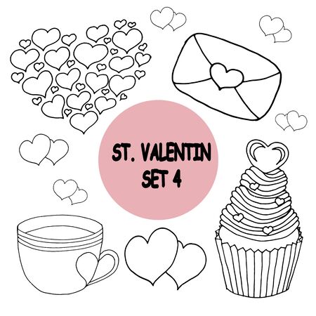 Vector on love theme. Beautiful abstract pattern with Valentines day seamless pattern for decorative design. Logo element for wedding illustration. Vintage design. Greeting card.のイラスト素材