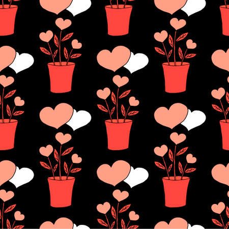 Vector on love theme. Beautiful abstract pattern with Valentines day seamless pattern for decorative design. Logo element for wedding illustration. Vintage design. Greeting cardのイラスト素材