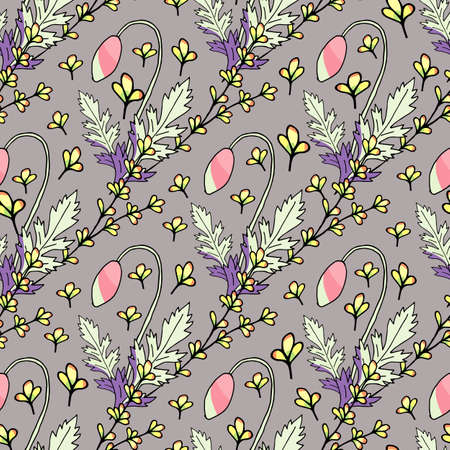 Design element. Floral seamless pattern. Seamless texture. Textile design. Vintage ornament pattern. Creative abstract background. Colored background.のイラスト素材