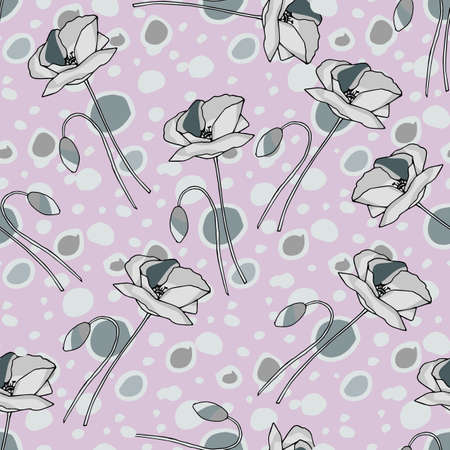 Elegant seamless pattern flowers, vector illustration Graphic modern pattern.のイラスト素材