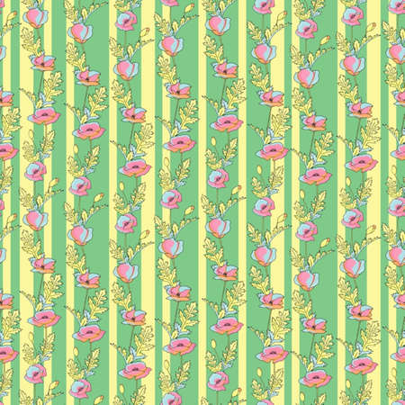 Elegant seamless pattern flowers, vector illustration Graphic modern pattern. Vector illustration background. Vector design print template. Vector design print template.のイラスト素材
